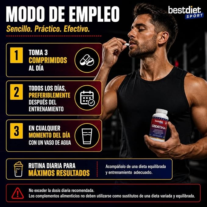 Suplemento de creatina en comprimidos – 90 unidades