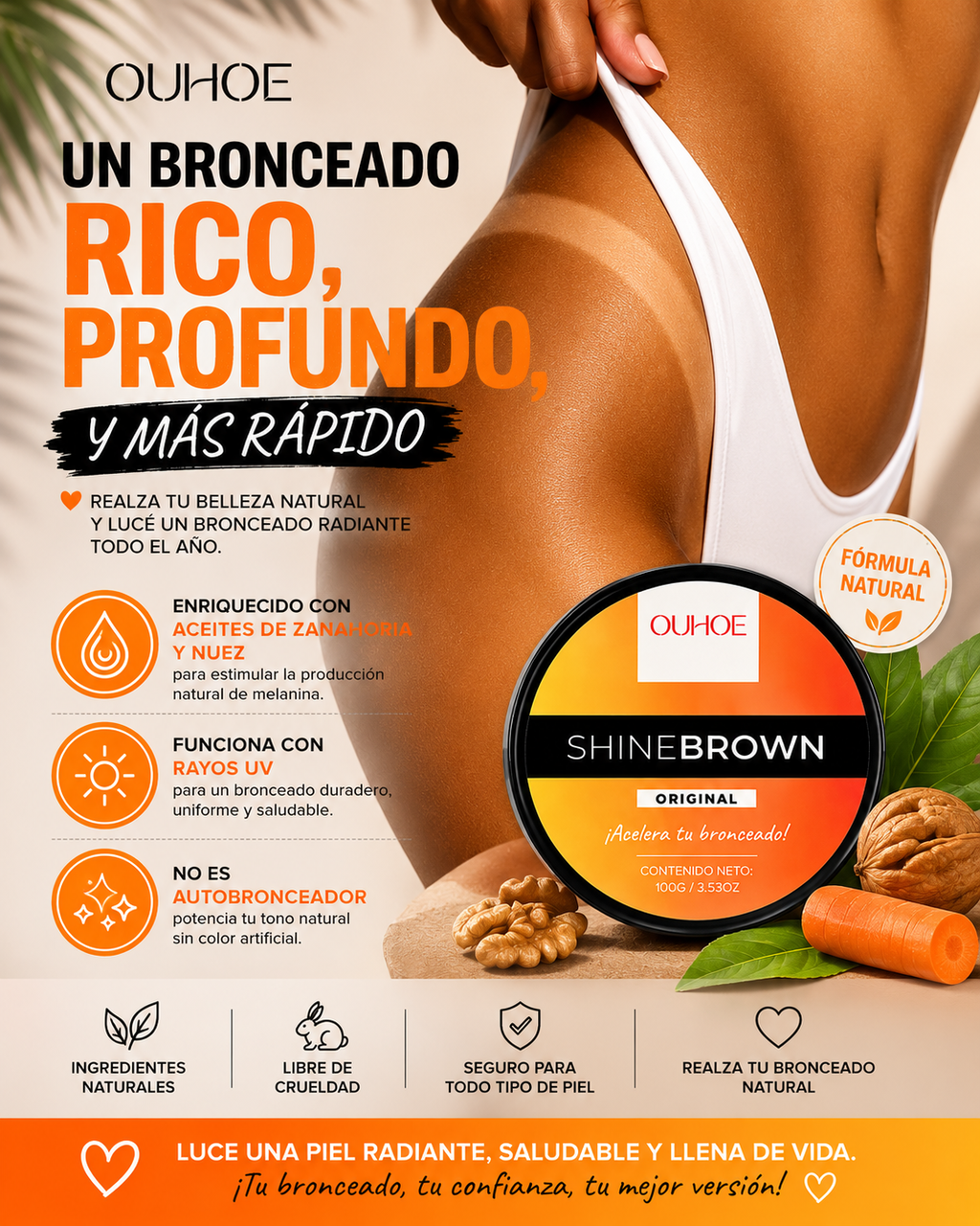 Shine Brown bronceador corporal 100g