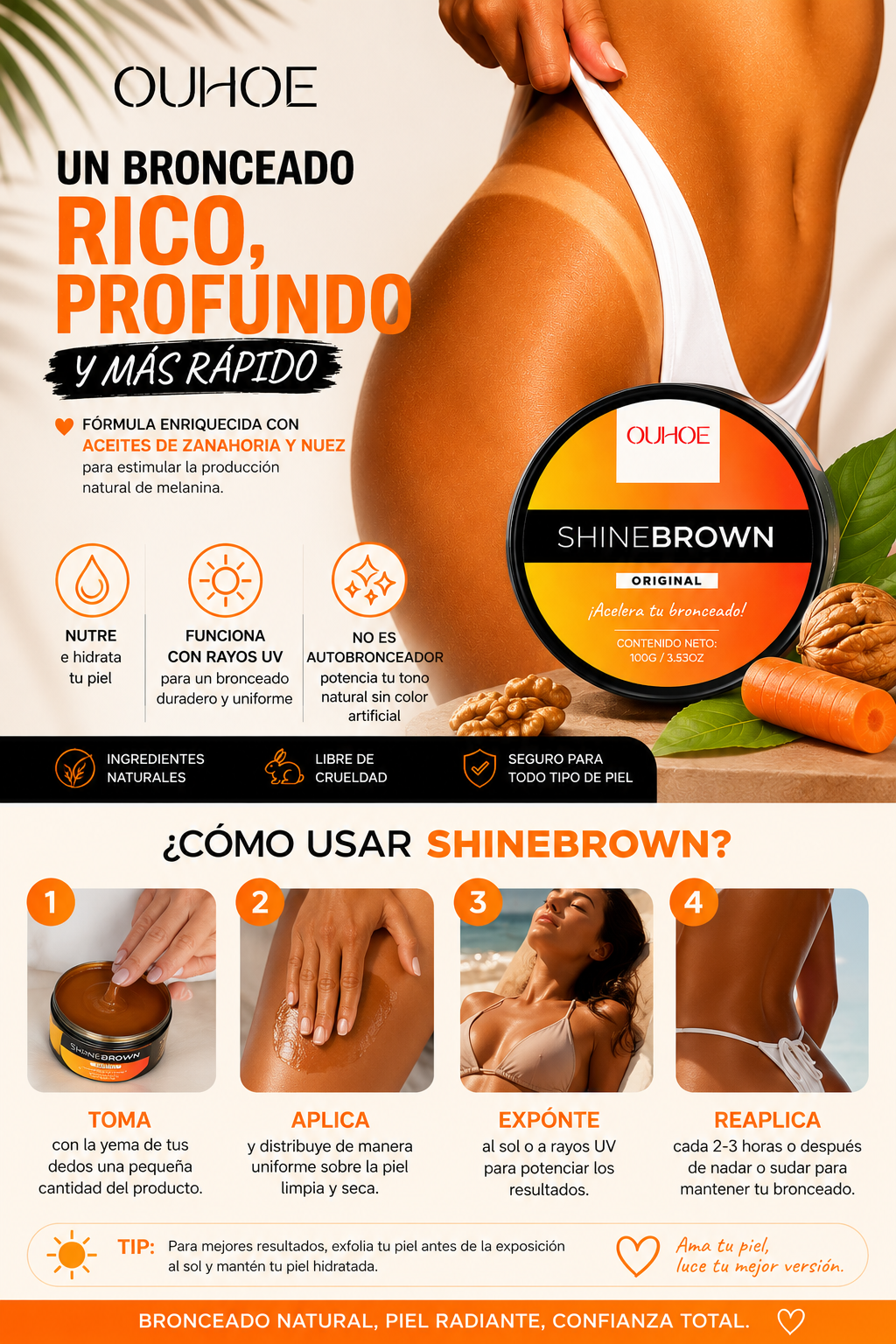 Shine Brown bronceador corporal 100g