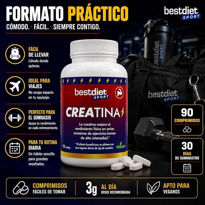 Suplemento de creatina en comprimidos – 90 unidades
