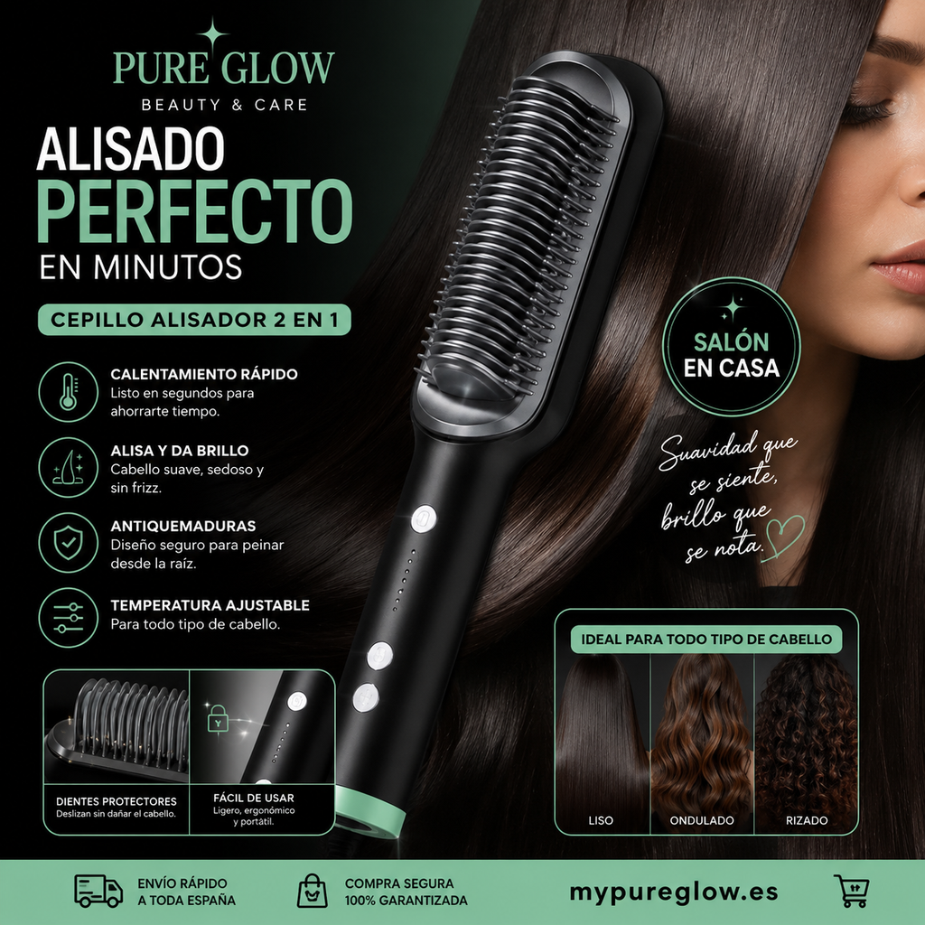 Cepillo Alisador Pelo (4 Colores)