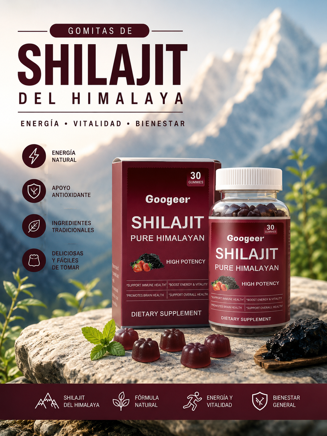 Gummies Shilajit del Himalaya 30 unidades