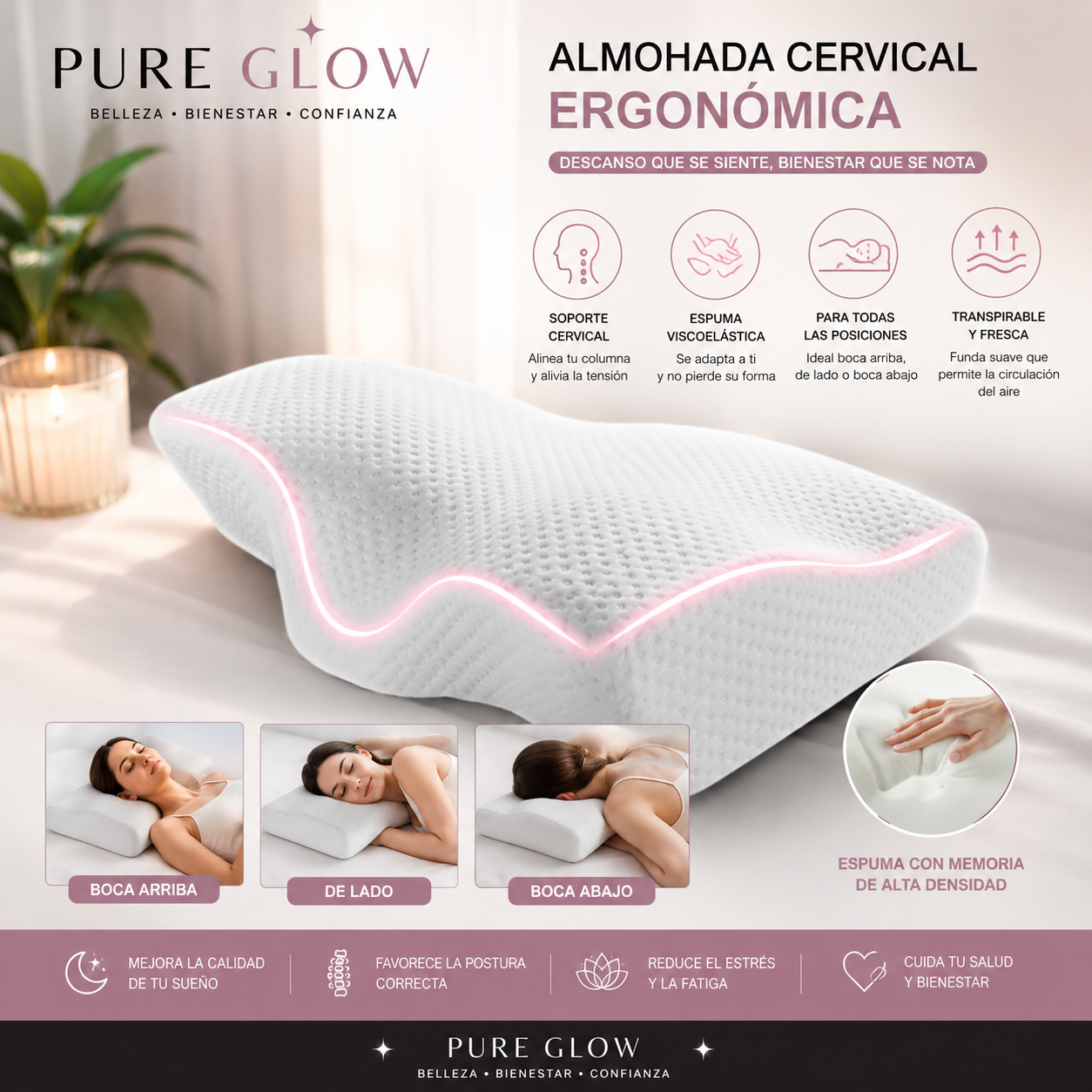Almohada cervical viscoelástica Cuello